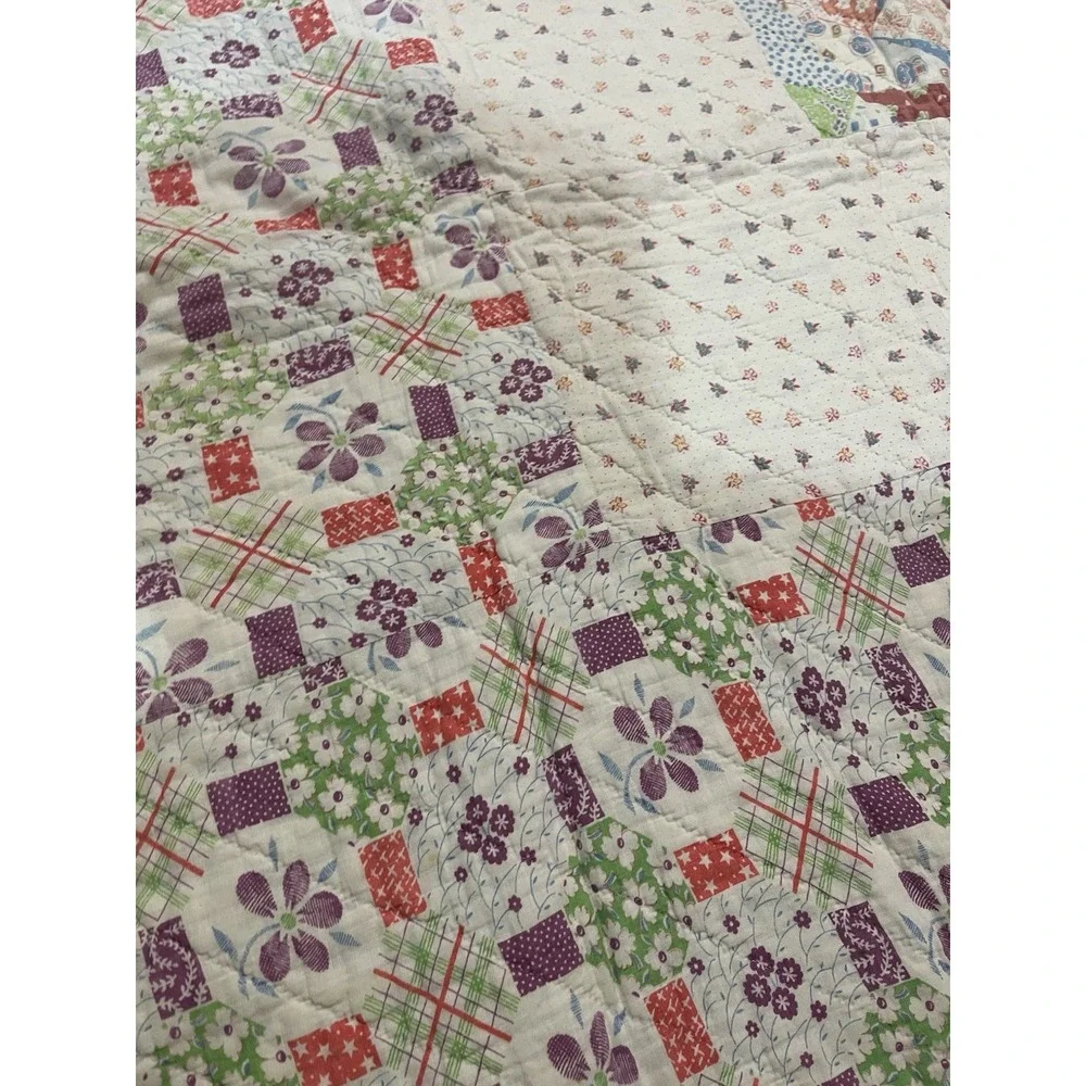 Vtg Handmade Quilt 74x86
